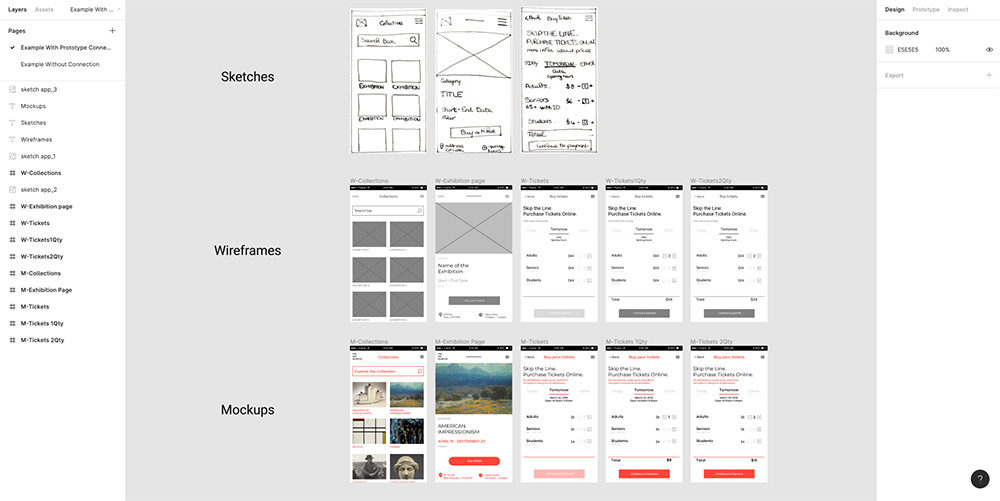 sketch to wireframe to mockup on Figma